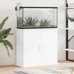 Meuble Blanc Brillant Pour aquariums de 80 X 30 cm. 2 Portes Support solide et stable pour auqariums