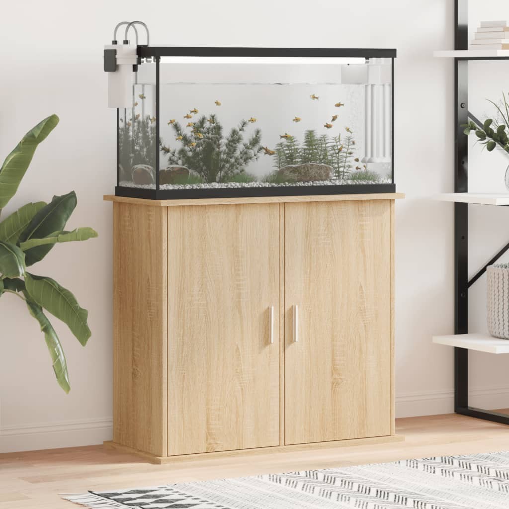 Meuble Marron Clair Pour aquariums de 80 X 30 cm. 2 Portes Support solide et stable pour aquariums