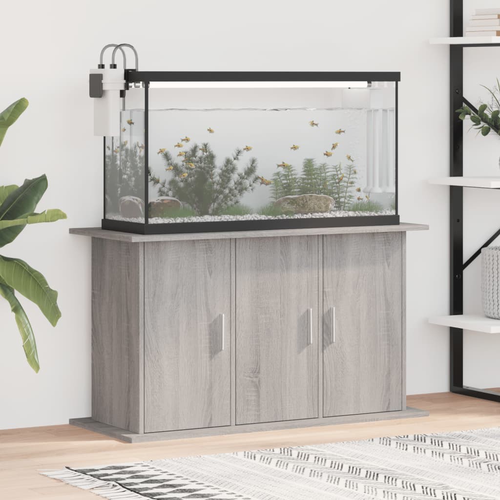 Meuble Gris Pour aquariums de 100 X 40 cm. 3 Portes Support solide et stable pour aquariums