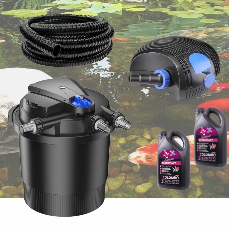 Kit Filtre Pression Bassin UV 36W, Bactéries, Pompe, Tuyau 40000 L. Filtration complète bassin de jardin