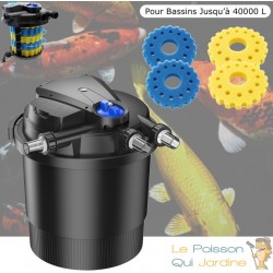 Filtre Bassin De Jardin Sous Pression, UV 36W, + mousses remplacement Max 40000 Litres. Modèle Premium