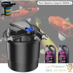 Filtre bassin de jardin sous pression UV 36W max 40000 litres. Avec mousses de remplacement incluses