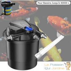 Filtre bassin de jardin sous pression UV 36W max 40000 litres. Avec ampopule UV supplémentaireincluse