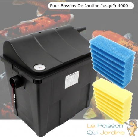 Filtre bassins de jardin et étangs jusqu'à 4000 litres + bactéries avec poissons