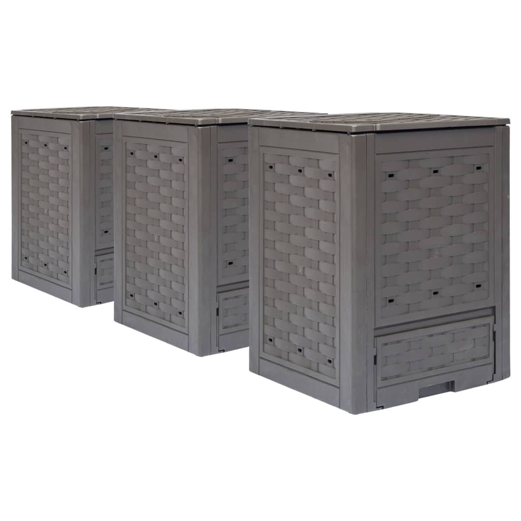 3 Composteurs 300 Litres Polyrotin Pour Jardin. Pour un compost Eco responsable