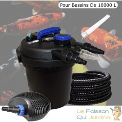 Kit Filtre Pression, 11W,Bassins De 10000 L + Ampoule UV de rechange, Pompe 6000 L/h