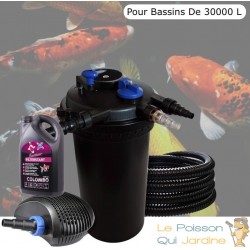 Kit Filtre Pression bassin 18W, + Bactéries Pour Bassins De 30000 L sans poissons