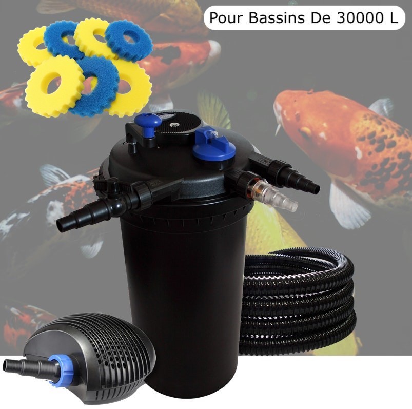 Kit Filtre Pression bassin 18W, éponges de remplacement Bassins De 30000 L sans poissons