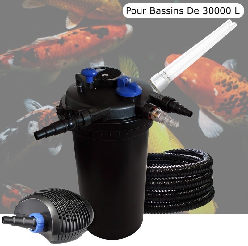 Kit Filtre Pression bassin 18W, Ampoule UV Bassins De 30000 L sans poissons