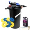 Filtre Bassin Sous Pression, + ampoule, mousses et bactéries rechange UV 18W, Max 30000l sans poissons