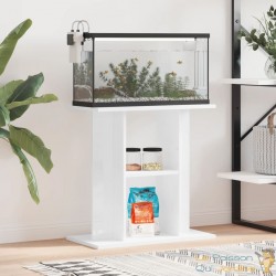 Meuble Support Blanc Brillant Aquariums 80 X 30 cm. 1 étagère Support solide et stable pour aquariums