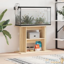 Meuble Support Couleur Chêne Clair Aquariums 80 X 30-35 cm. 1 étagère Support solide et stable pour aquariums