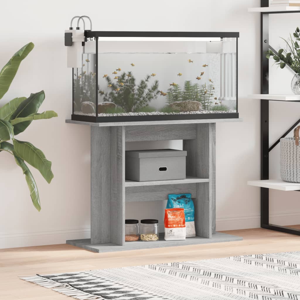 Meuble Support Gris Aquariums 80 X 30-35 cm. 1 étagère Support solide et stable pour aquariums