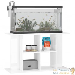 Meuble Aquariums Support Blanc Brillant 100 X 40 cm. 1 étagère Support solide et stable pour aquariums