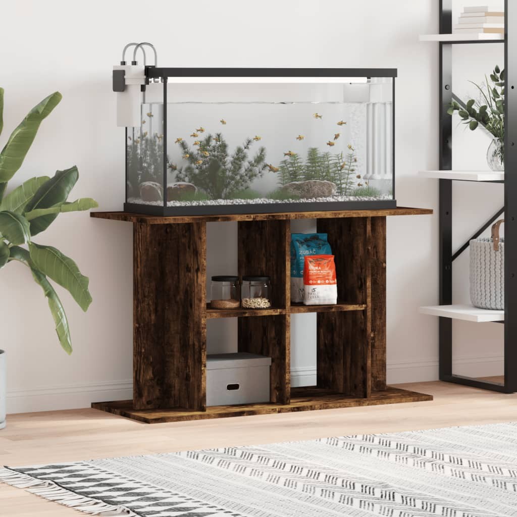 Meuble Aquariums Support Chêne Foncé 100 X 40 cm. 1 étagère Support solide et stable pour aquariums