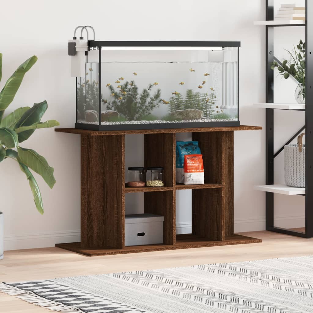 Meuble Aquariums Support Marron 100 X 40 cm. 1 étagère Support solide et stable pour aquariums