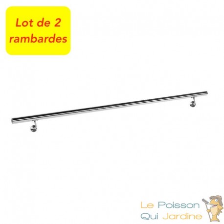Lot de 2 : Rambarde, Rampe D'Escalier Ou Main Courante, 130 cm, Acier Inoxydable