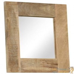 Décoration Murale Miroir 50 X 50 cm cadre en bois massif