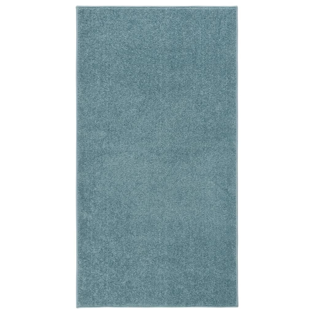 Tapis Salon Poils Courts. Bleu. 80 X 150. Design, Chaud & Confortable