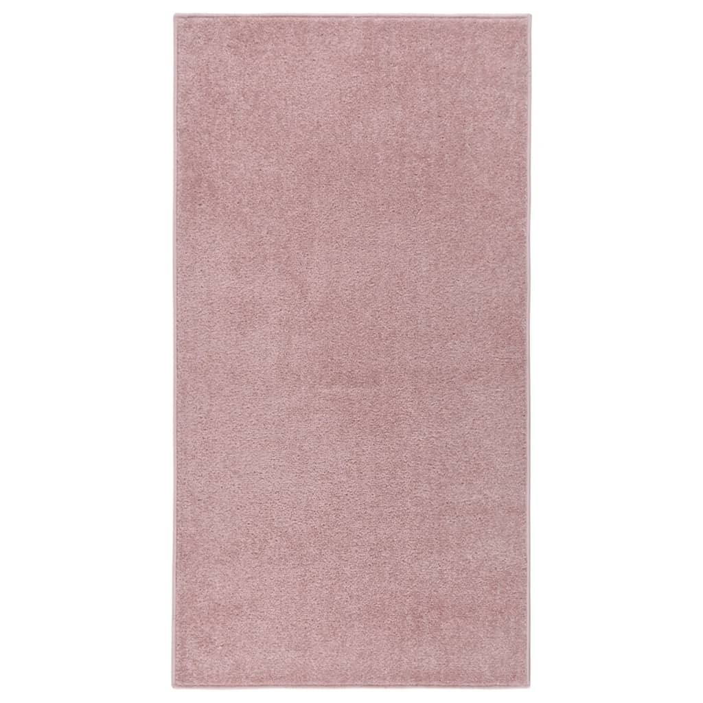 Tapis Salon Poils Courts. Rose. 80 X 150. Design, Chaud & Confortable