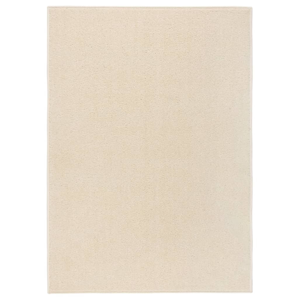 Tapis Salon Poils Courts. Crème. 120 X 170. Design, Chaud & Confortable