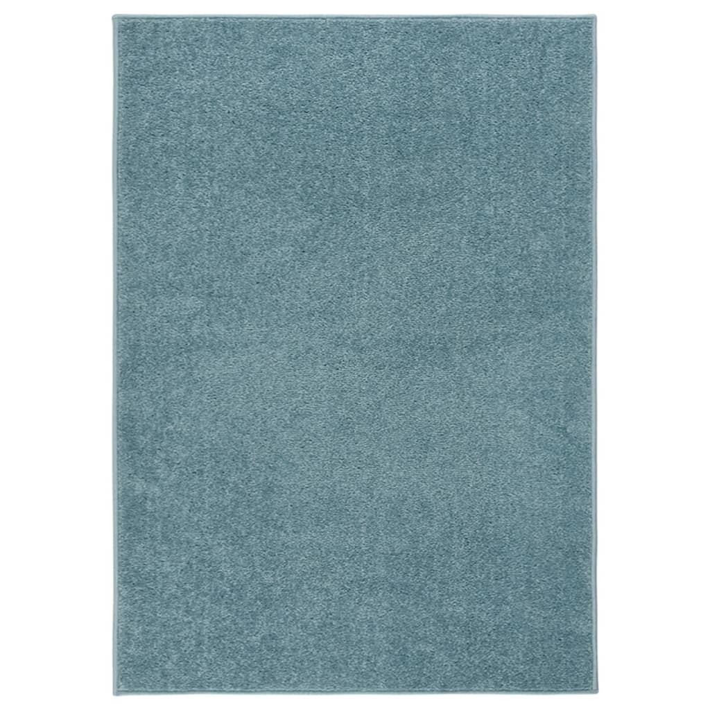 Tapis Salon Poils Courts. Bleu. 120 X 170. Design, Chaud & Confortable