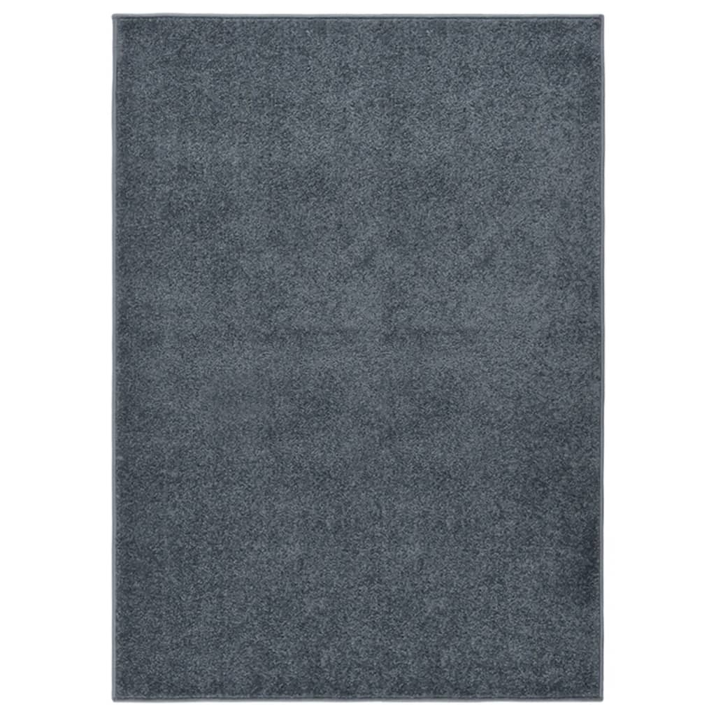 Tapis Salon Poils Courts. Gris Anthracite. 140 X 200. Design, Chaud & Confortable