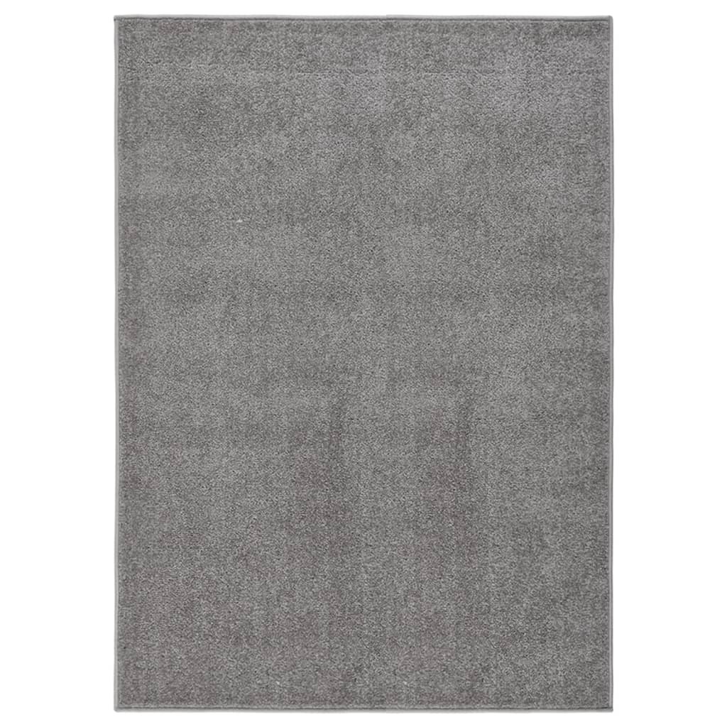 Tapis Salon Poils Courts. Gris. 140 X 200. Design, Chaud & Confortable