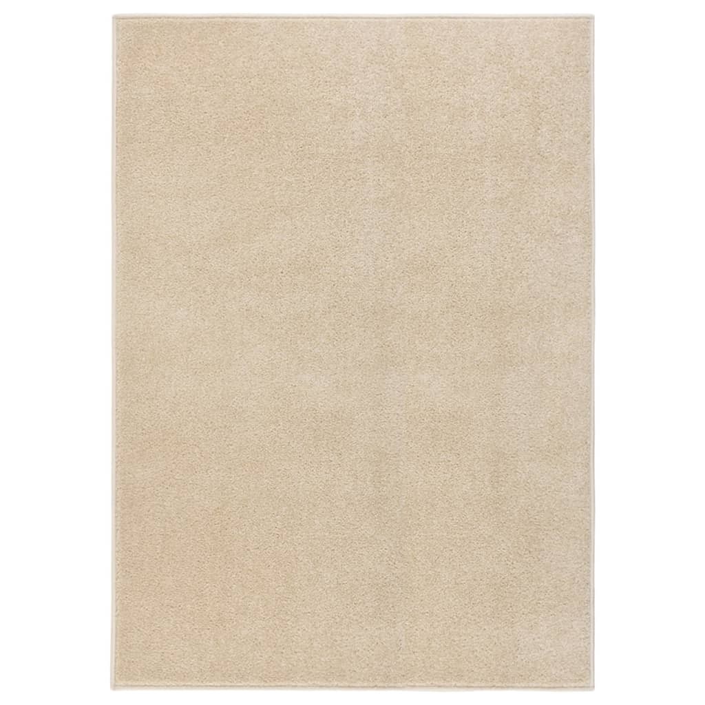 Tapis Salon Poils Courts. Beige. 140 X 200. Design, Chaud & Confortable