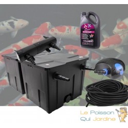 Filtre complet avec UV 24W pour bassin de jardin + bactéries de démarrage biologique : 10 à 15 m³ avec poissons