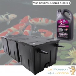 Filtre De Bassins De Jardin Et Etangs + Bactéries 2500 ml jusqu'à 50000 Litres sans poissons