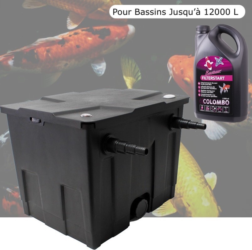 Filtre Bassins De Jardin Et Étangs + Bactéries 2500 ml Jusqu'à 12000 Litres Sans Poissons