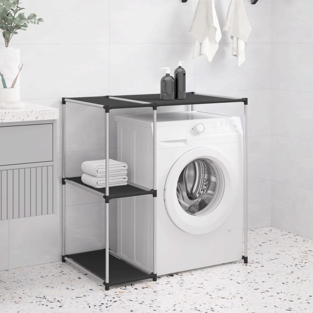 Étagère de rangement à placer à côté du lave linge Noir