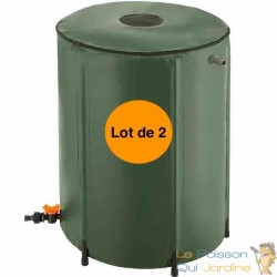 Lot de 2 Cuves, Réservoirs Récupérateurs d'eau de pluie pliable 250 L d' Eau