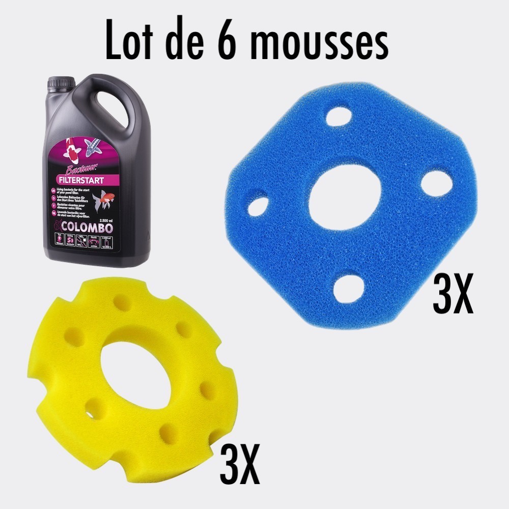 Mousses De Remplacement Filtre Bassin Sous Pression 11W + bactéries 1000ml