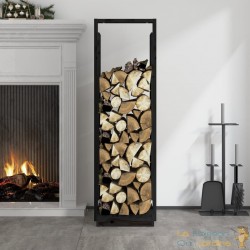 Porte Bûches intérieur Tour Noir 110 cm de hauteur . Idéal rangement bois de chauffage