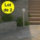 Lot de 2 Lampadaires de jardin : 110 cm de hauteur. décoration de jardin lumineuse et distinguée