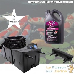 Kit De Filtration Complet, Avec UV 36W, + Bactéries 2500 mlPour Bassin De Jardin : 20 à 40 m³