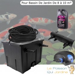 Kit De Filtration Complet Avec UV 36W + Bactéries 2500 ml Pour Bassin De Jardin : 8 à 10 m³