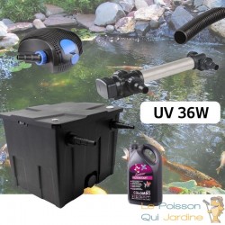 Kit De Filtration, Avec UV 36W INOX , Pour Bassin De Jardin : 5 à 10 m³