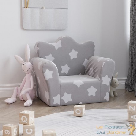 Fauteuil en mousse pour chambre enfant. Gris. De qualité et Très confortable