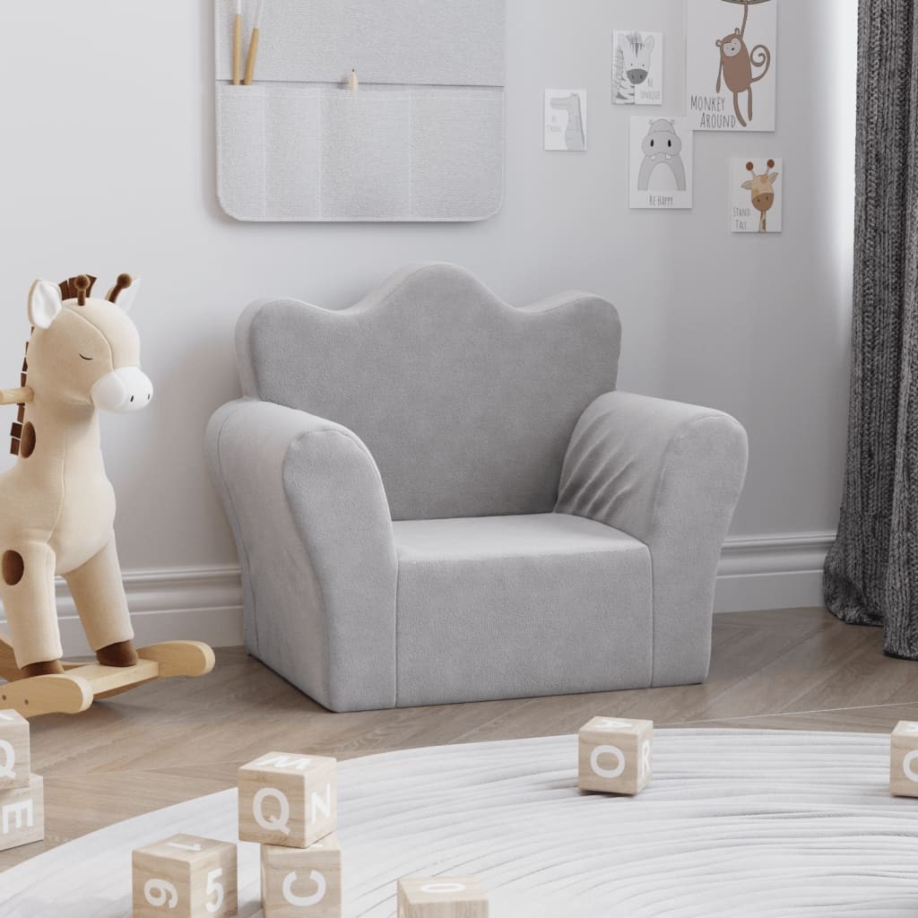 Fauteuil en mousse pour chambre enfant. Gris. De qualité et Très confortable