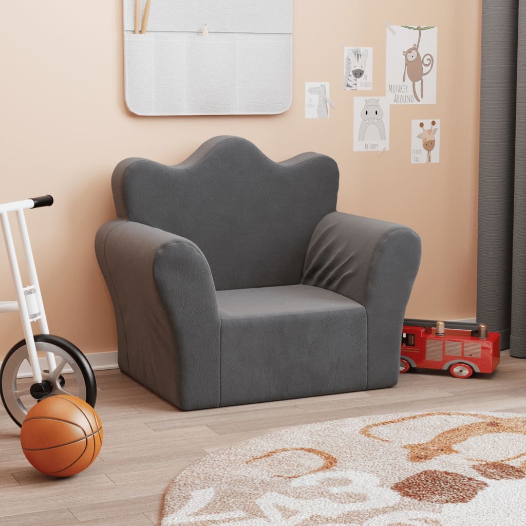 Fauteuil en mousse pour chambre enfant. Gris Anthracite. De qualité et Très confortable