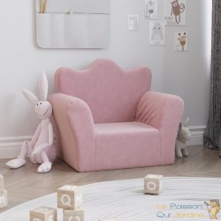 Fauteuil en mousse pour chambre enfant. Rose. De qualité et Très confortable