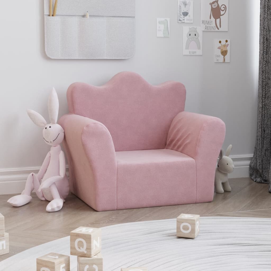 Fauteuil en mousse pour chambre enfant. Rose. De qualité et Très confortable