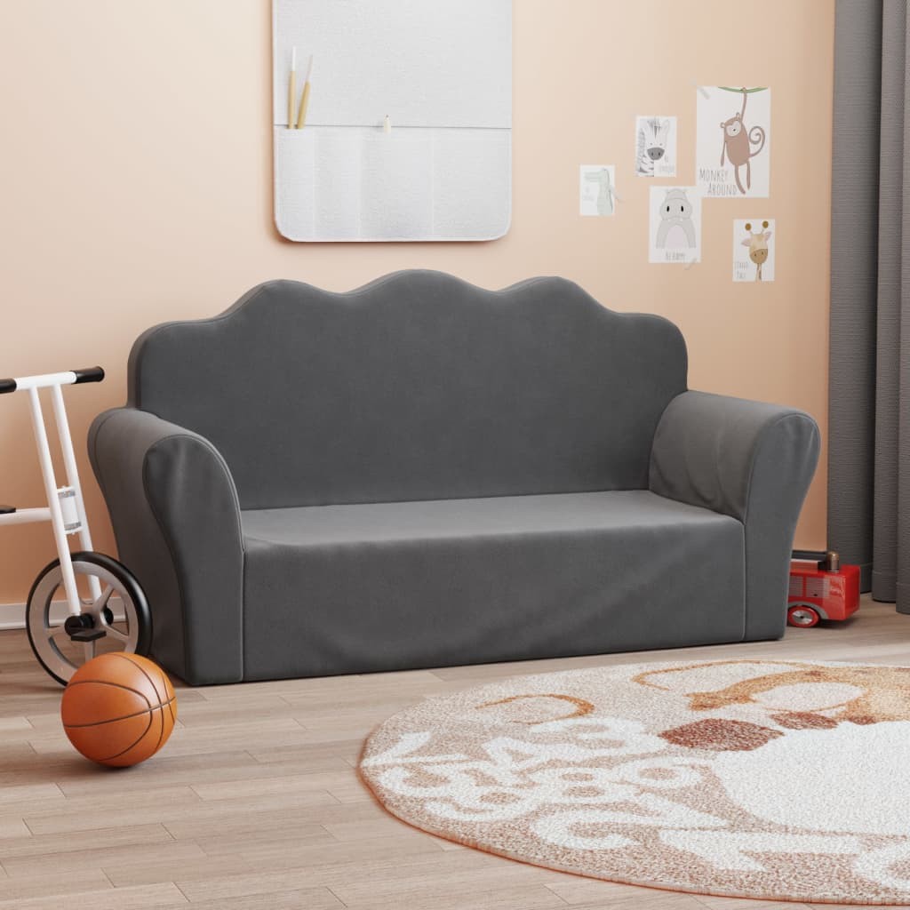 Canapé en mousse pour chambre enfant. Gris Anthracite. De qualité et Très confortable