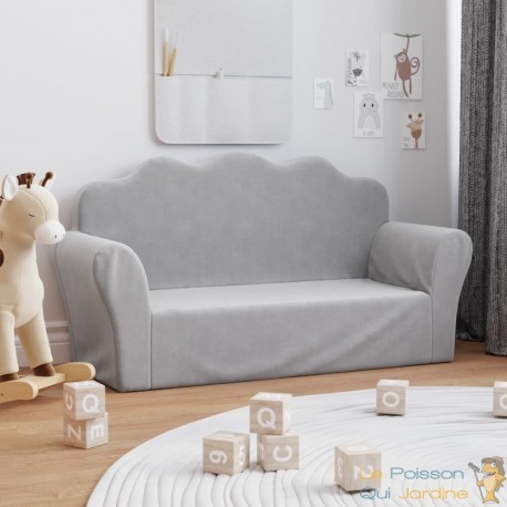 Canapé en mousse pour chambre enfant. Gris. De qualité et Très confortable