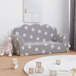 Canapé en mousse pour chambre enfant. Gris + Étoiles. De qualité et Très confortable