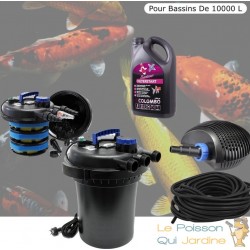 Kit filtre pression complet pour bassins de 10000 l + bactéries 1000 ml