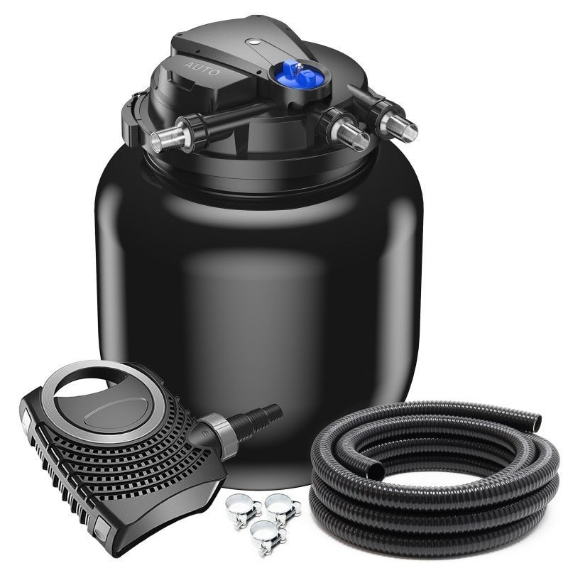 Kit Filtration Bassins De jardin, Sous Pression, UV 55W, Jusqu'à 100000 Litres